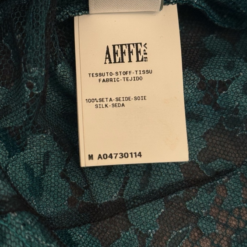 Alberta Ferretti Teal Lace & Embroidered Chiffon Dress — Size 2 / IT 38 - Picture 8 of 10
